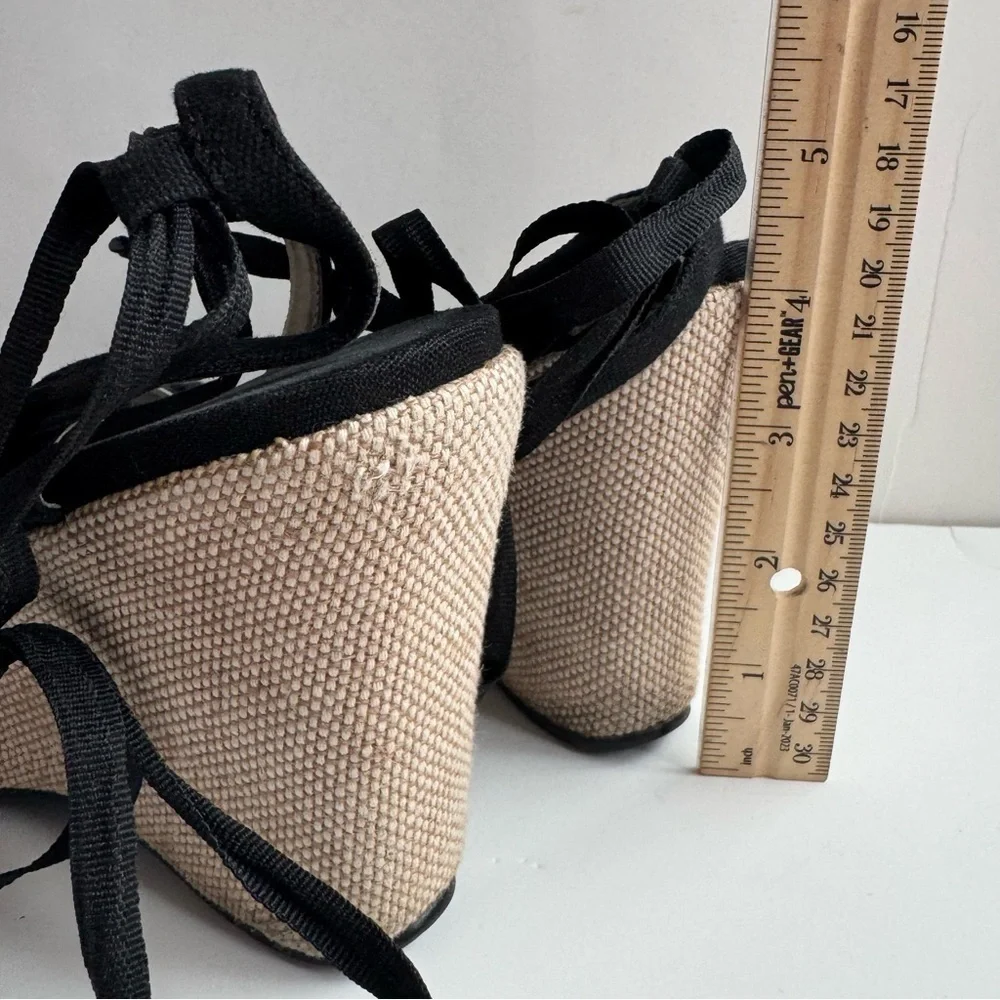 Unisa Elegant Black platform Wedge Sandals lace ankle